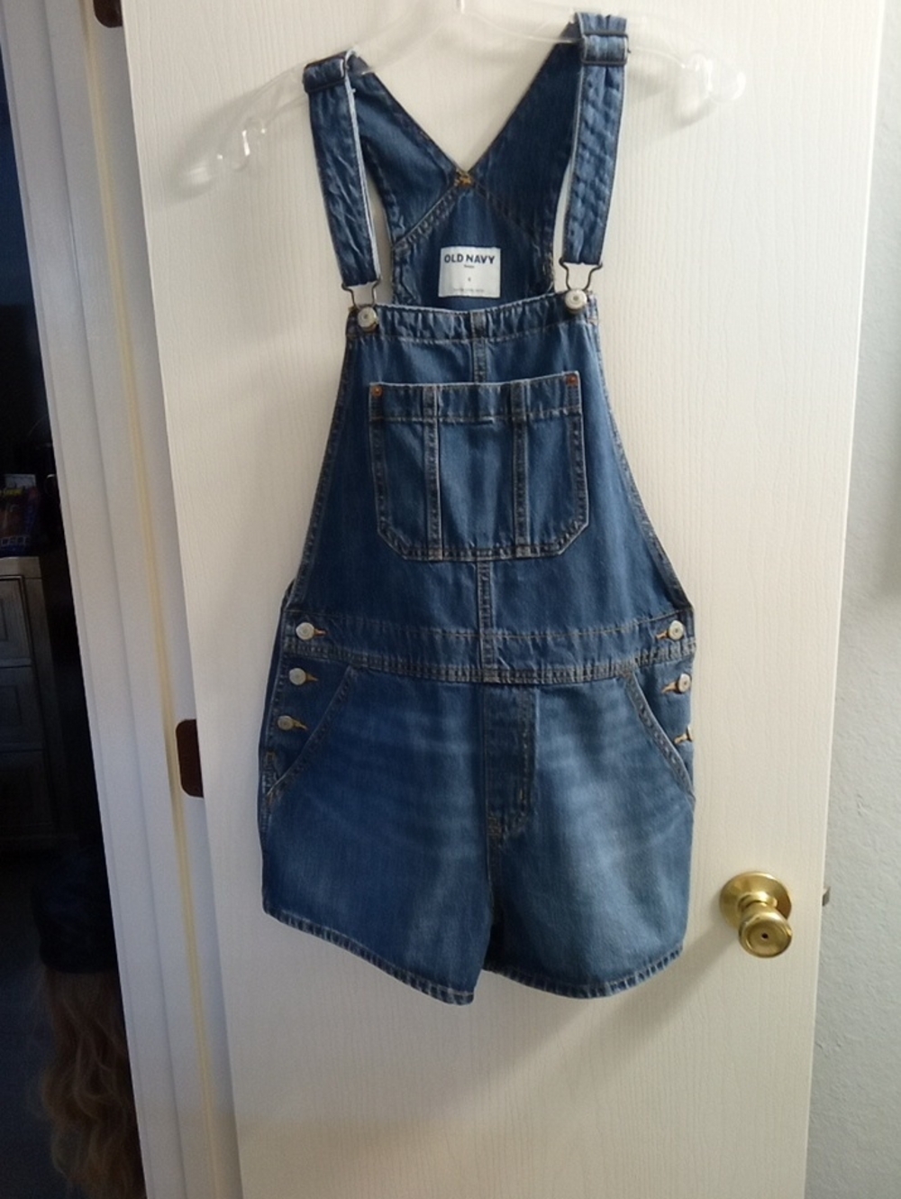 Old Navy Baggy Denim Shortalls in Blue Size Small